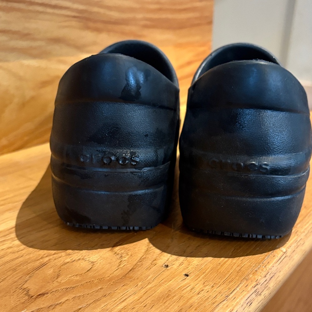 CROCS Black Leopard-Print Work Clogs - image 8